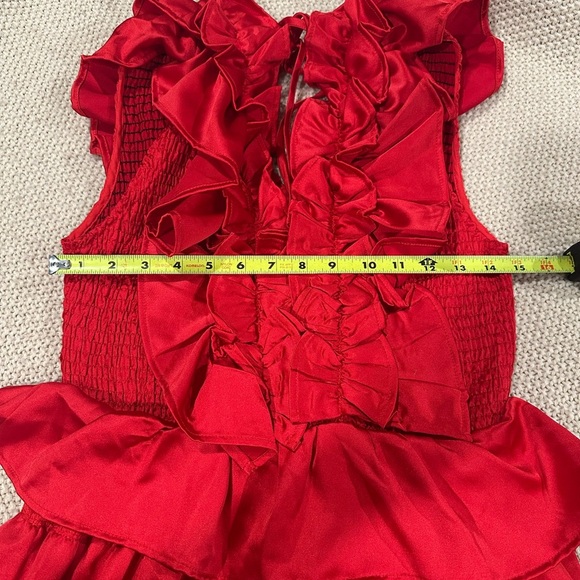 New🔥🔥Karlie Red Ruffled Tiered Cocktail Dress - Picture 6 of 9